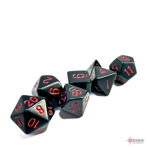 Chessex: Opaque Black/red Polyhedral 7-Dice Set