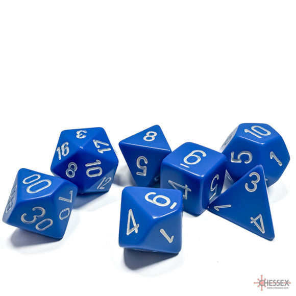 Chessex: Opaque Blue/white Polyhedral 7-Dice Set