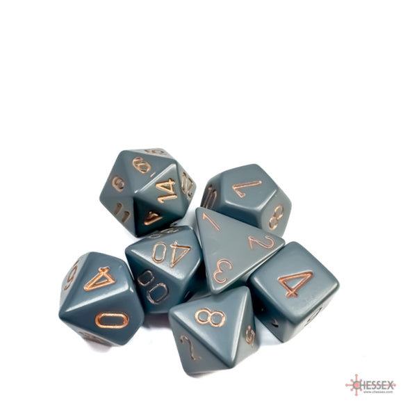 Chessex: Opaque Dark Grey/copper Polyhedral 7-Dice Set