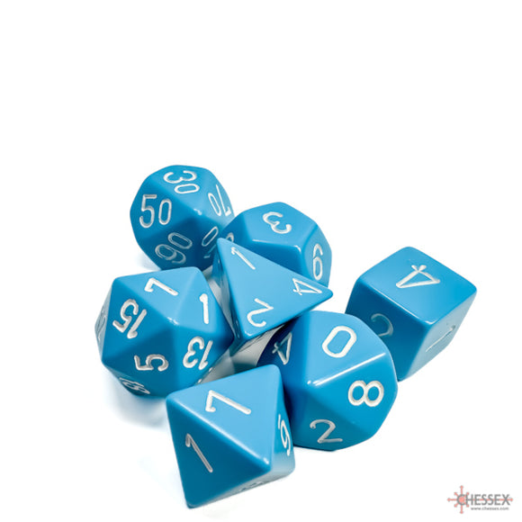 Chessex: Opaque Light Blue/white Polyhedral 7-Dice Set