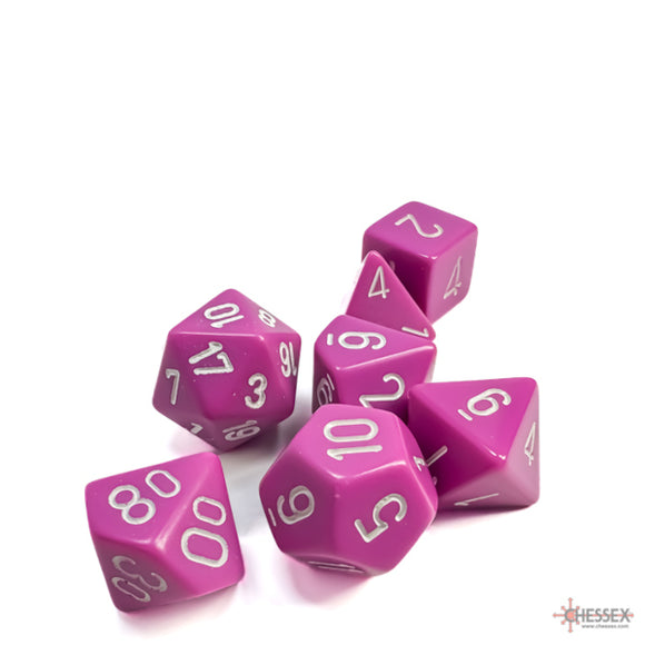 Chessex: Opaque Light Purple/white Polyhedral 7-Dice Set