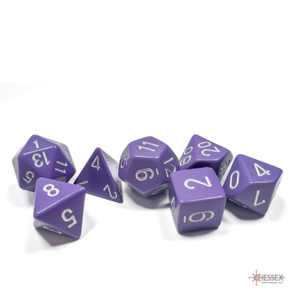 Chessex: Opaque Purple/white Polyhedral 7-Dice Set