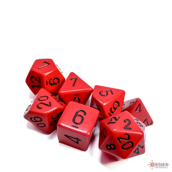 Chessex: Opaque Red/black Polyhedral 7-Dice Set