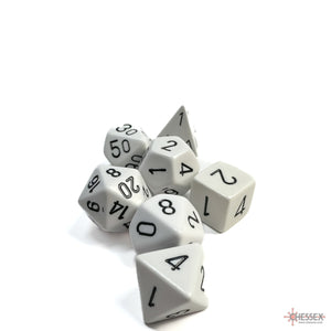 Chessex: Opaque White/black Polyhedral 7-Dice Set