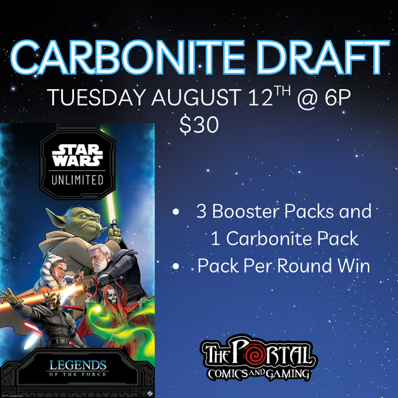 Star Wars Unlimited: Carbonite Draft (Tues Aug 12 @ 6p)