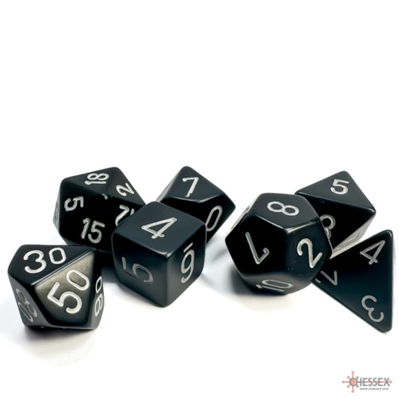 Chessex: Opaque Black/white Polyhedral 7-Dice Set