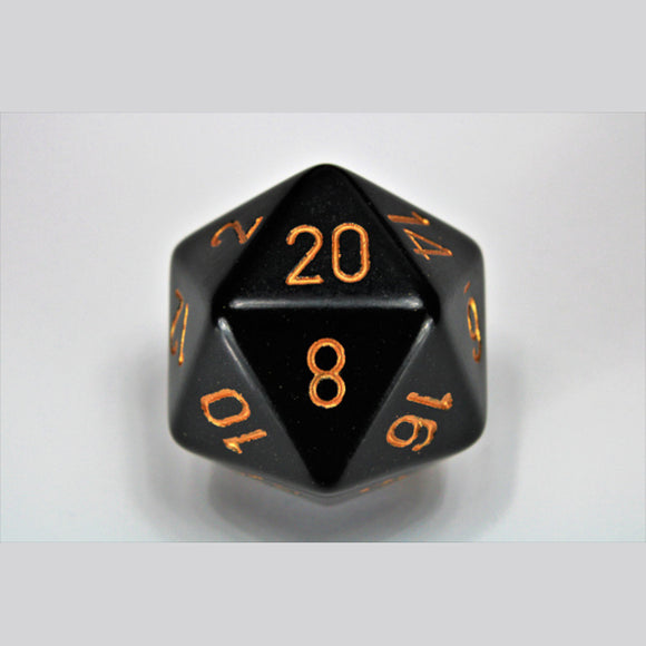 Chessex: Opaque Black/gold 34mm d20 Dice