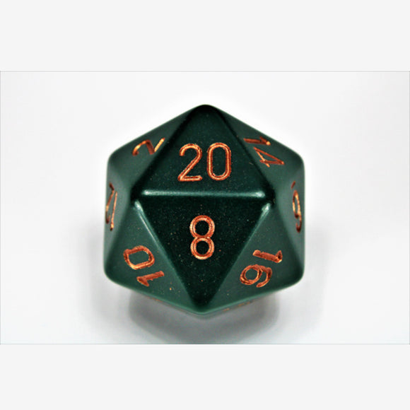 Chessex: Opaque Dusty Green/copper 34mm d20 Dice