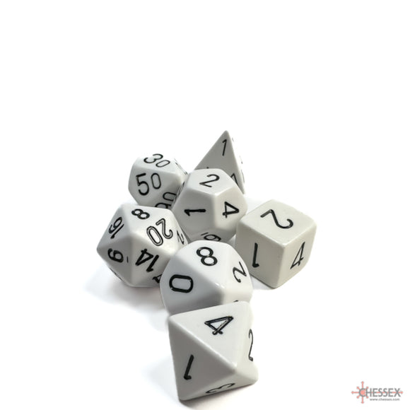 Chessex: Opaque White/black Polyhedral 7-Dice Set