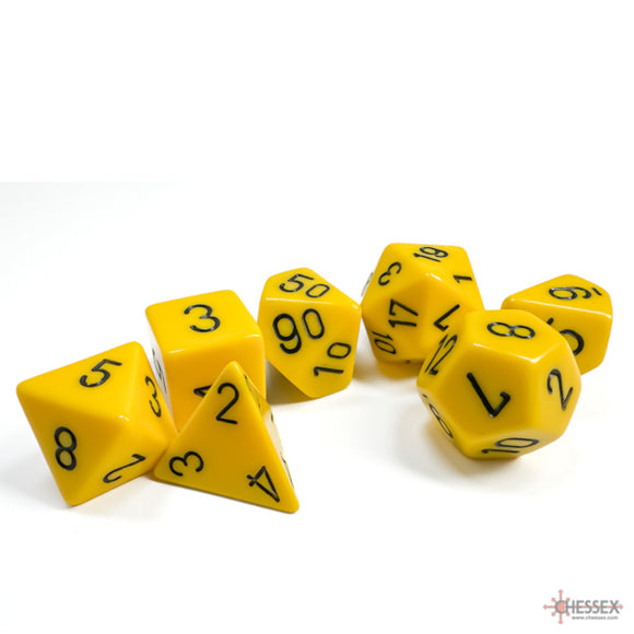 Chessex: Opaque Yellow/black Polyhedral 7-Dice Set