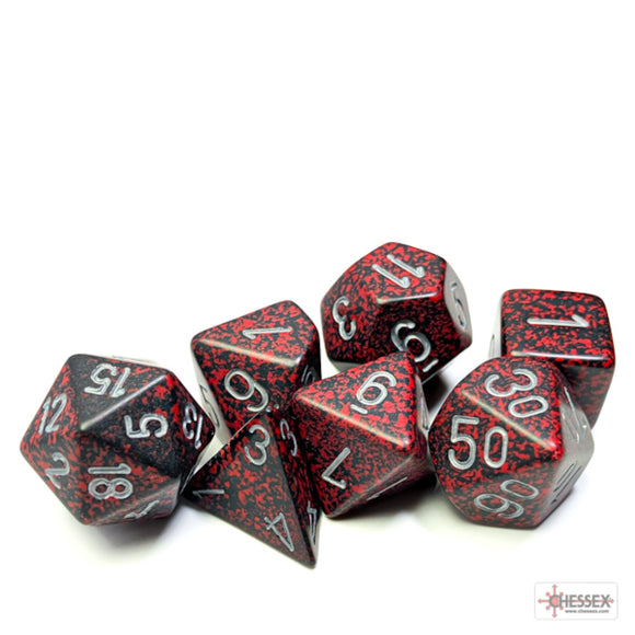 Chessex: Speckled Silver Volcano Polyhedral 7-Dice Set