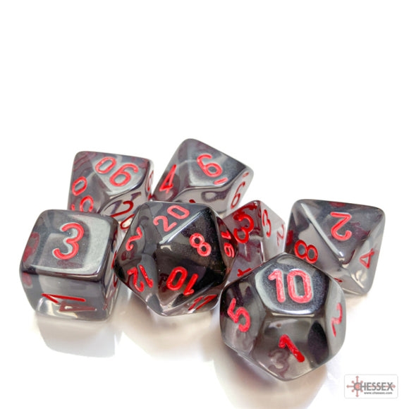 Chessex: Translucent Smoke/red Polyhedral 7-Dice Set