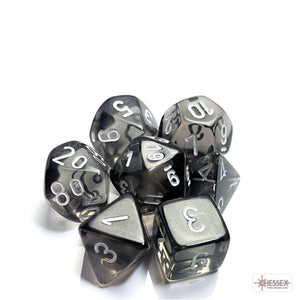 Chessex: Translucent Smoke/white Polyhedral 7-Dice Set