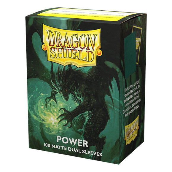 Dragon Shield: Matte Dual Sleeves - 100 Count Standard Size (Power Green)