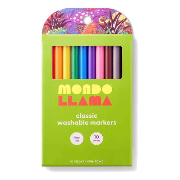 Mondo Llama - 10ct Washable Markers Fine Tip - Classic Colors