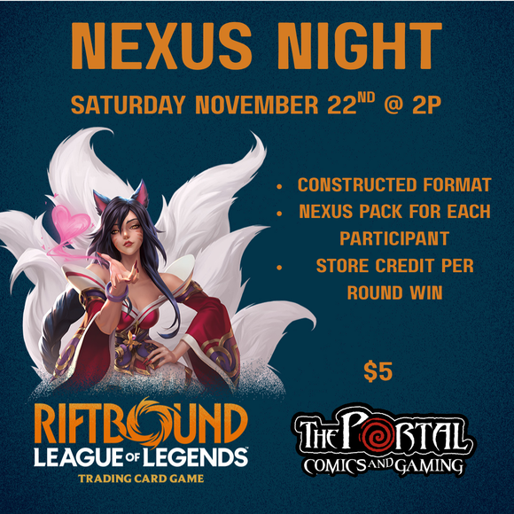 Riftbound TCG: Nexus Night Event (Sat Nov 22)