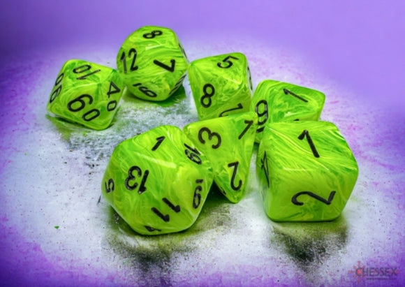 Vortex Mega-hedral Bright Green/black 7-Die Set
