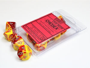Gemini Red-Yellow/silver Set of Ten d10s