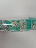 Old School 7 Piece DnD RPG Dice Set: Infused - Beach Party - Aqua