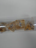 Old School 7 Piece DnD RPG Dice Set: Infused - Beach Party - Gold