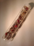 Old  School 7 Piece DnD RPG Dice Set: Infused - Red Flower