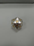 Old School 7 Piece DnD RPG Metal Dice Set: Knights of the Round Table - Silver w/ Gold