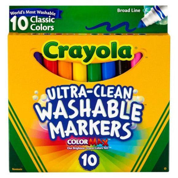 Crayola 10ct Washable Markers Broad Line - Classic Colors