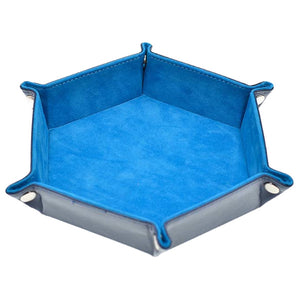 Hexagonal Snap Folding Dice Tray (Blue)