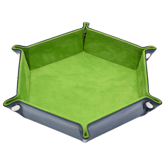 Hexagonal Snap Folding Dice Tray (Green)