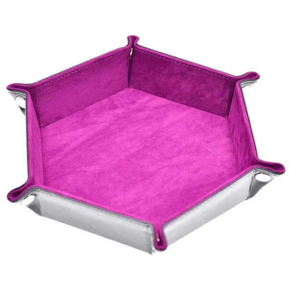 Hexagonal Snap Folding Dice Tray (Pink)