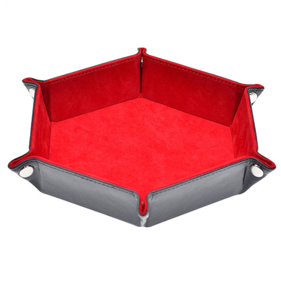 Hexagonal Snap Folding Dice Tray (Red)