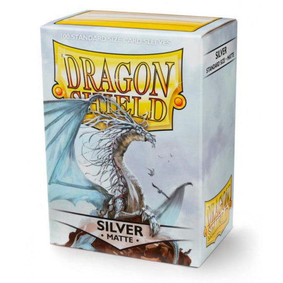 Dragon Shield: Matte Sleeves - 100 Count Standard Size (Silver)