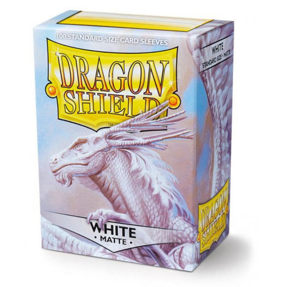 Dragon Shield: Matte Sleeves - 100 Count Standard Size (White)