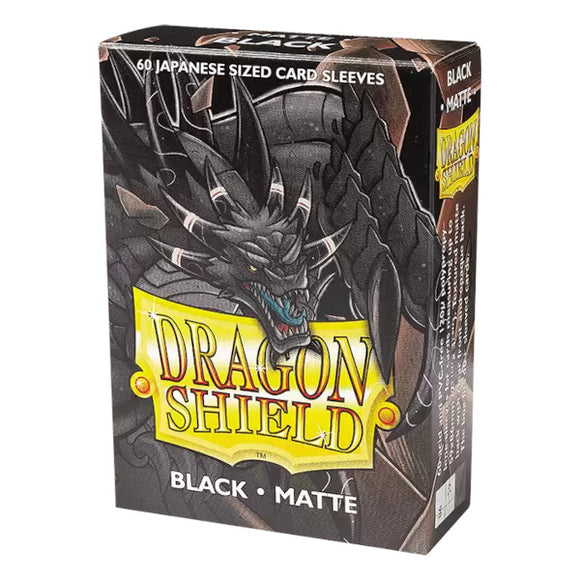 Dragon Shield: Matte Sleeves - 60 Count Japanese Size (Black)