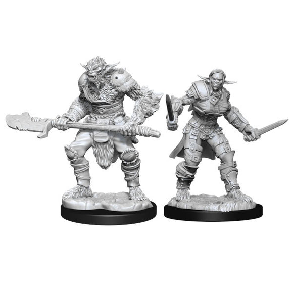 D&D Nolzur's Marvelous Miniatures: Male Bugbear Barbarian & Female Bugbear Rogue (Wave 15)