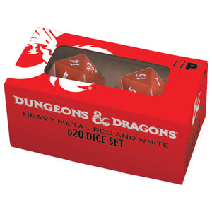 Dungeons & Dragons: Heavy Metal Red and White D20 Dice Set