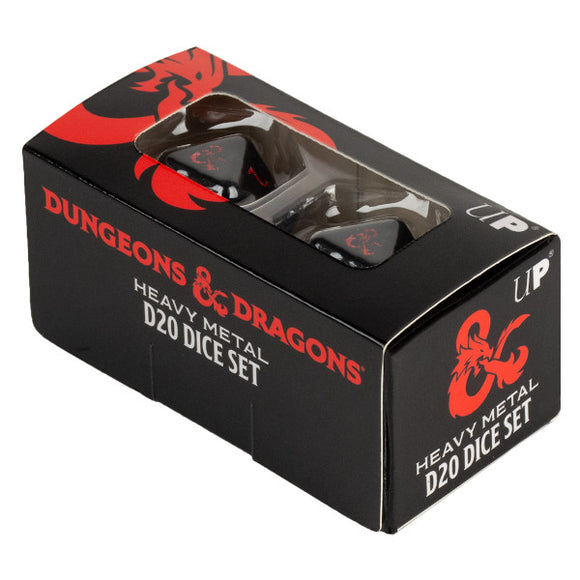 Dungeons and Dragons: Heavy Metal - D20 Black and Red Dice Set (2)