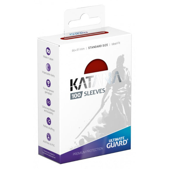 Ultimate Guard: Katana Sleeves - 100 Count Standard Size (Red)