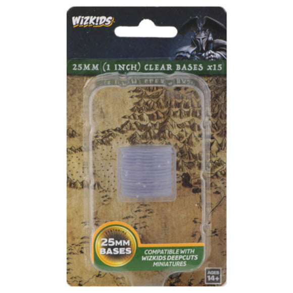 WizKids Deep Cuts Unpainted Miniatures: 25mm Round Base (15) Clear