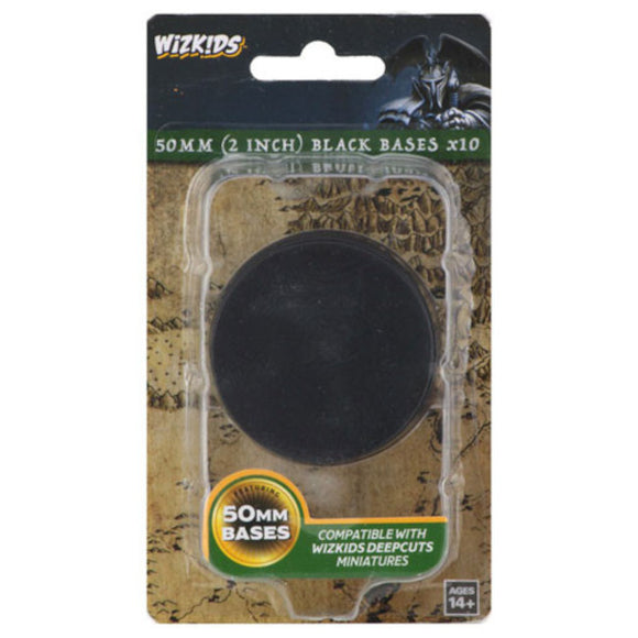 WizKids Deep Cuts Unpainted Miniatures: 50mm Round Base (10) Black