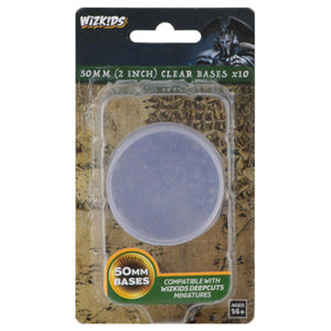 WizKids Deep Cuts Unpainted Miniatures: 50mm Round Base (10) Clear